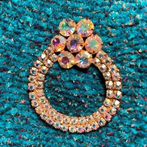 Vintage Gold Tone with Rhinestones Brooch